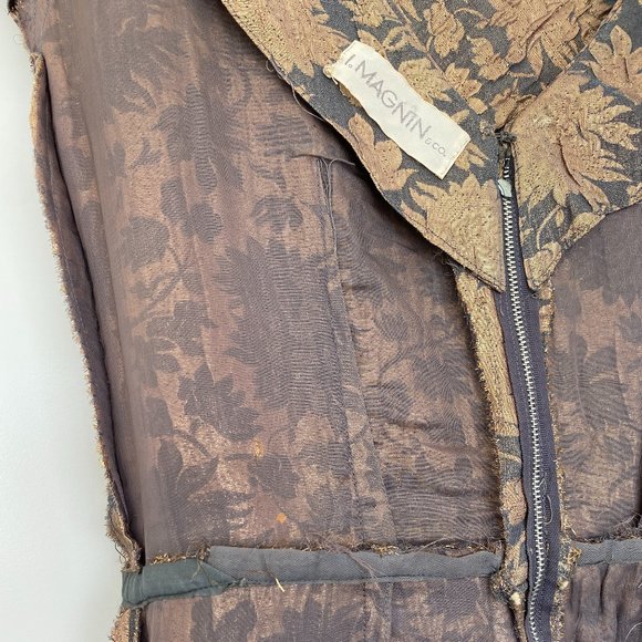 Vintage 50s Metallic Brocade Dress (I Magnin & Co) - Picture 5 of 5